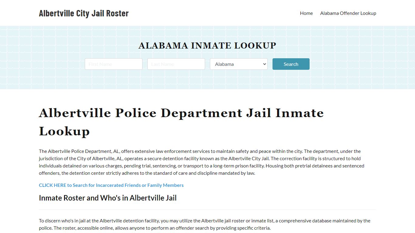 Albertville Police Department & City Jail, AL Inmate Roster, Arrests ...